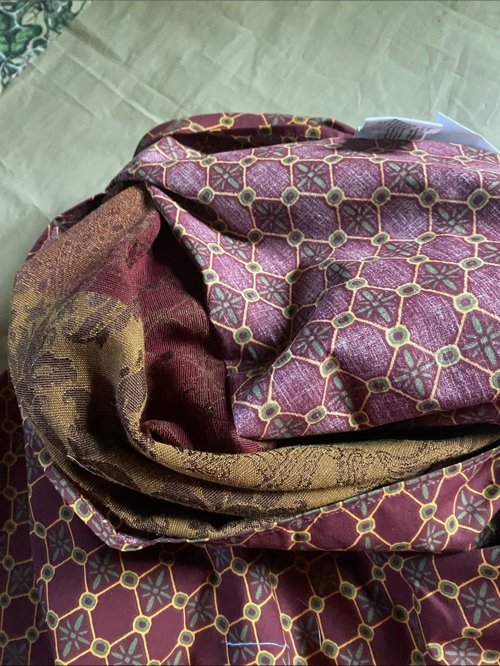 Two big pillowcase  Plum Patchwork-Style Decorative Bedding Throw